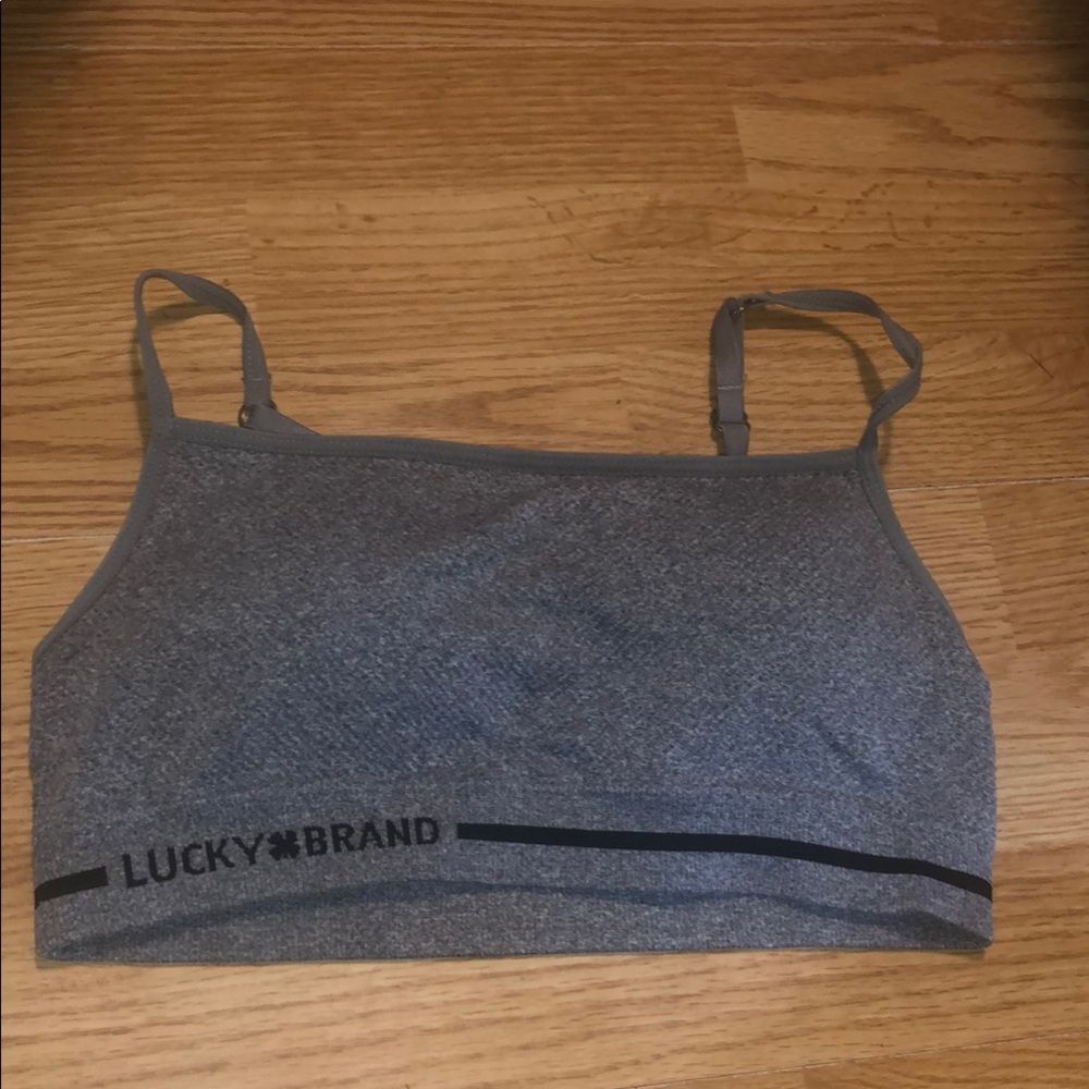 Lucky brand grey padded sports bra size small